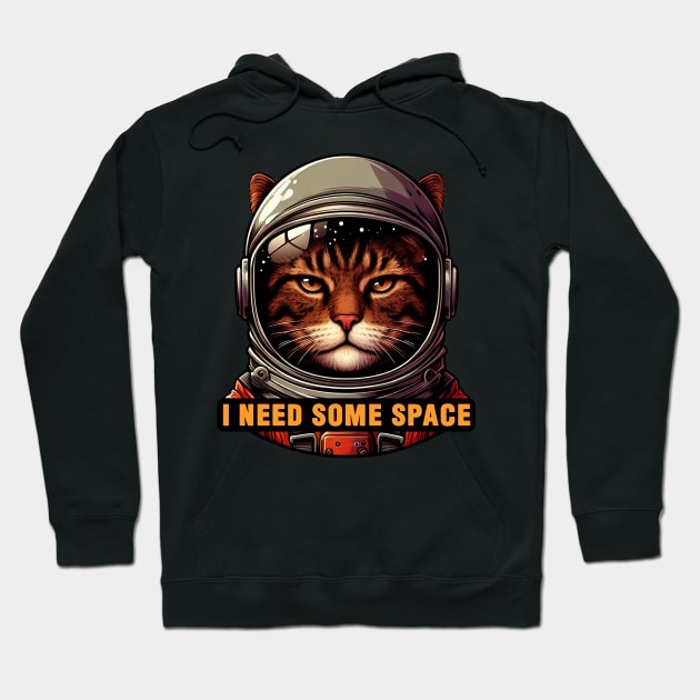 I Need Some Space meme Astronaut Tabby Cat Hoodie by Plushism